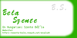 bela szente business card